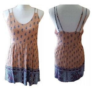 Chloe K Mini Dress Paisley Boho Strappy